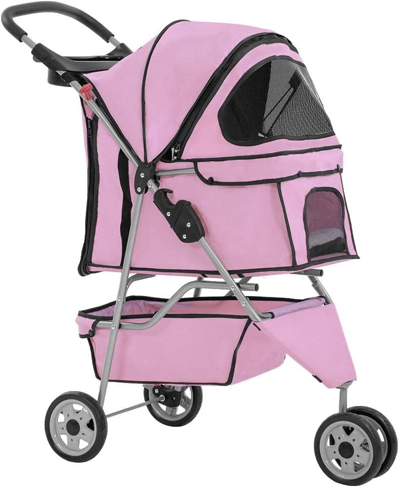 3 Wheels Pet Stroller Dog Stroller Cat Cage Jogger Stroller Cats Trave – The Pawsitive Pet Palace