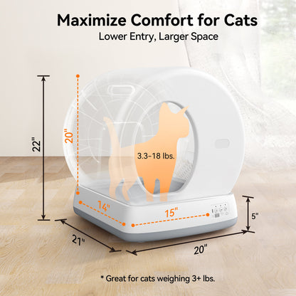 Smart Automatic Self-Cleaning Cat Litter Box, APP Control/Integrated Safety Protection, Yellow