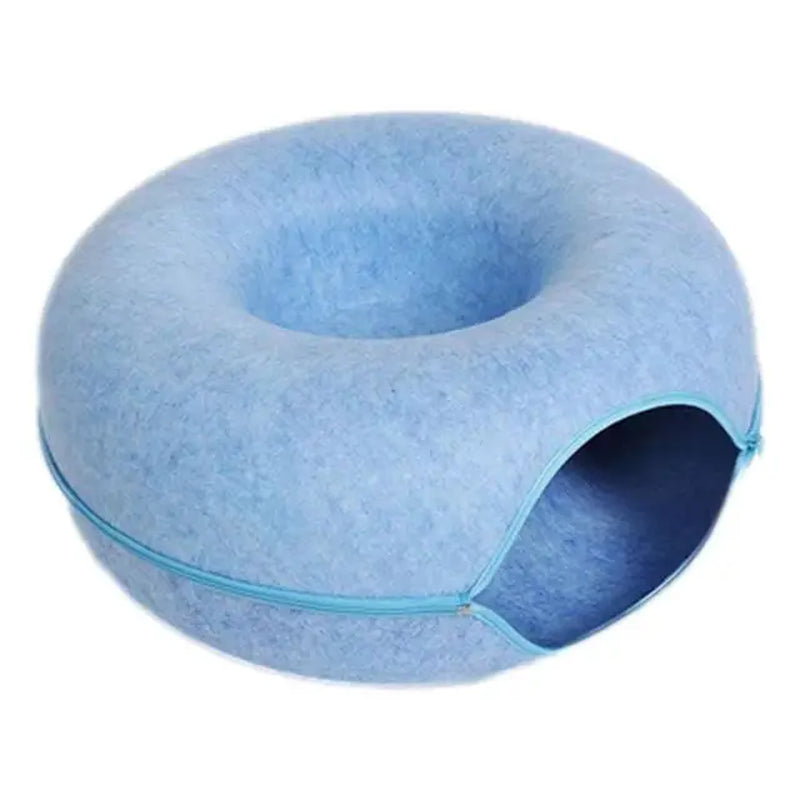 Pet Cat Tunnel Bed with Smart Zipper Design Donut Interactive Game Toy Indoor Kitten Training Sports Equipment Pet Supplies